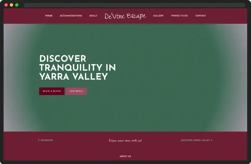 Devine Escape — Hospitality Website